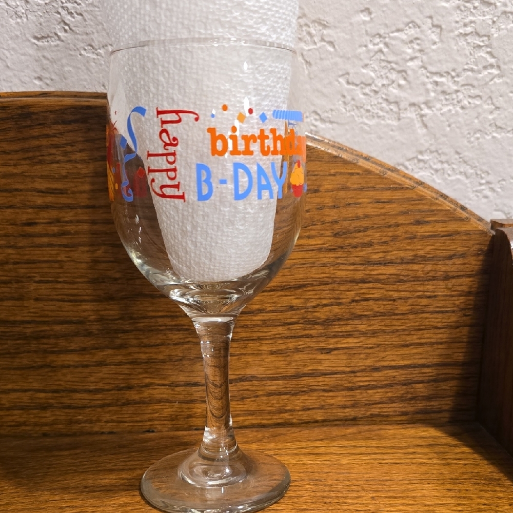 Happy Birthday Wine Glass